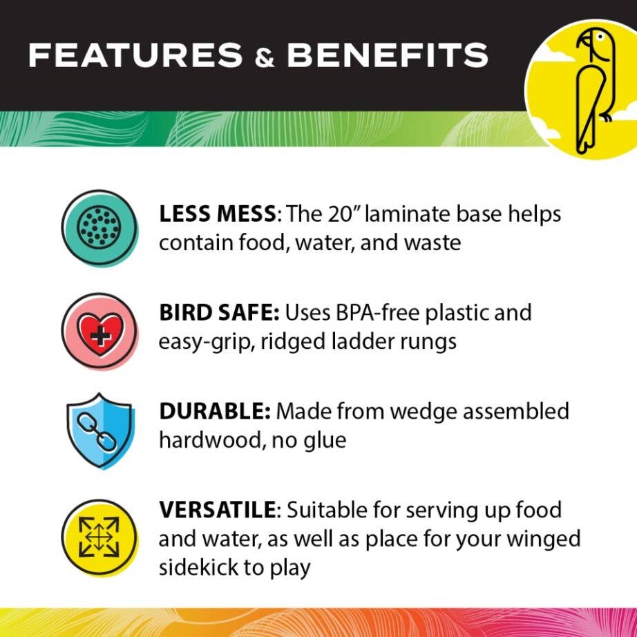 20" Bird Playland with Cups Bird Toy – Acrobird