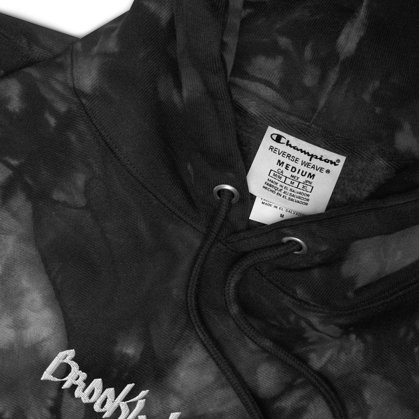BROOKLYNYC® x Champion Embroidered Tie-Dye Logo Hoodie