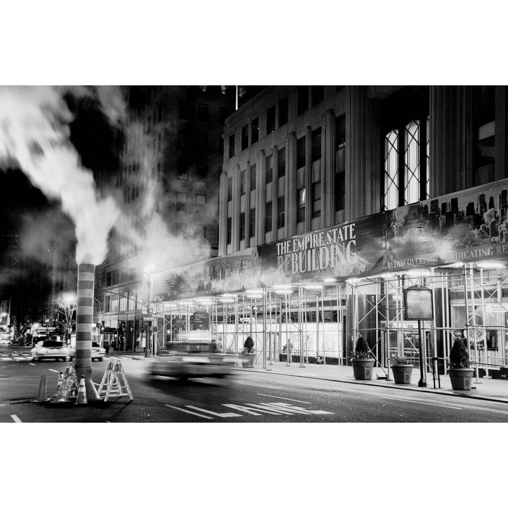 NYC Street Photography "Empire State Building" at Night Print